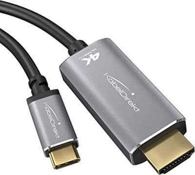 SKU: LPNHK151424559 Кабель мультимедійний Type-C to HDMI 1,8 м KabelDirekt Чорний (OpenBox) - Image 1