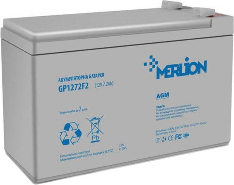 SKU: 20021603 Акумуляторна батарея MERLION AGM GP1272F2 12 V 7,2 Ah - Image 1