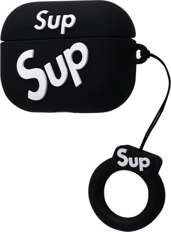 SKU: AKS028 Чохол Silicone Case Supreme для Apple AirPods 1/2 Black (SP-BL) - Image 1