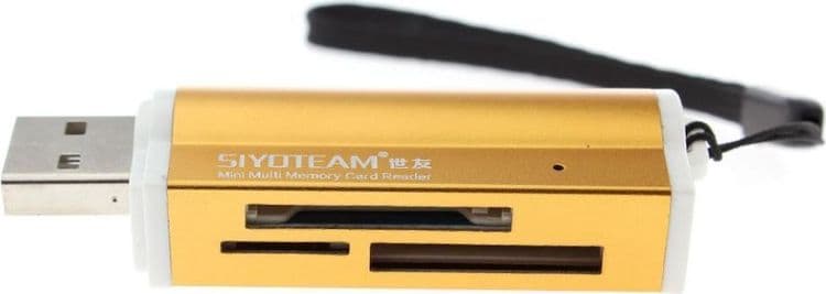 SKU: AKS256 Кардрідер USB Siyoteam MicroSD/SD/CF Gold (SY-662) - Image 1