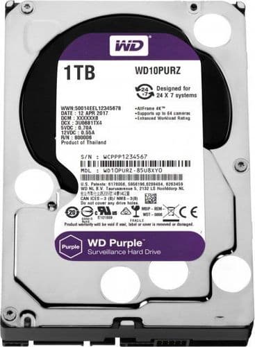 SKU: 10673301 Western Digital Purple 4TB 64MB WD40PURZ - Image 1