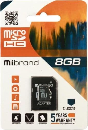 SKU: MICGHC10/8GB Карта пам'яті Mibrand microSDHC 8GB Class 10, UHS-I (MICDHC10) - Image 1