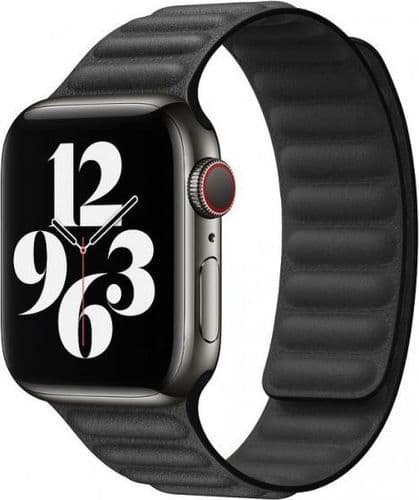 SKU: AKS046 Ремінець Leather Loop Magnetic для Apple Watch 42-44 mm Black - Image 1