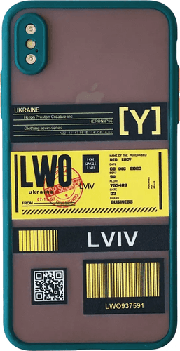 SKU: AKS135 Протиударний чохол Matte Skin Ticket series для iPhone XS Max Green (Lviv) - Image 1