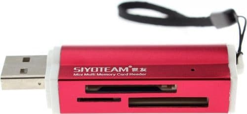 SKU: AKS257 Кардрідер USB Siyoteam MicroSD/SD/CF Red (SY-662) - Image 1