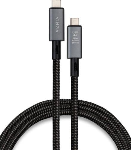 SKU: AKS295 Дата кабель USB-C to USB-C 0.8m USB4 240W 40GBps 8K60Hz Nylon Vinga (VCPDCU4) - Image 1