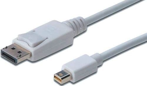 SKU: CB004 Кабель мультимедійний DisplayPort to mini-DisplayPort 1 м Digitus Білий (AK-340102-010-W) - Image 1