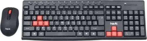 SKU: KM002 Комплект бездротовий Havit KB257GCM Wireless 2.4GHz Black / Red (ENG / RU / UA) - Image 1