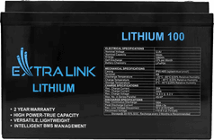 SKU: 11000143 Акумуляторна літієва батарея EXTRALINK LIFEPO4 12.8V 100AH, BMS - Image 2