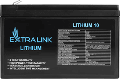 SKU: 11000147 Акумуляторна літієва батарея EXTRALINK LIFEPO4 12.8V 10AH, BMS - Image 2