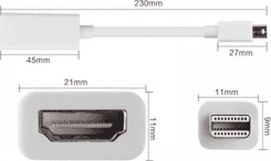 SKU: AD011 Адаптер Mini DisplayPort - HDMI 0,15м White (mnDP) - Image 2