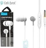 SKU: AKS040 Навушники дротові Celebrat Comfortable 3.5 мм (mini-Jack) White (V1) - Image 2