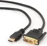 SKU: CB001 Кабель мультимедійний HDMI to DVI 1,8 м Cablexpert Чорний (CC-HDMI-DVI-6) - Image 1