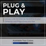 SKU: LPNHK183799005 Портативний зовнішній жорсткий диск SUHSAI на 500 ГБ сумісний з ігровим ПК, Mac, ноутбуком, Xbox, Xbox One, PS4 (синій) - Image 4