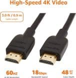 SKU: LPNIC083763023 Кабель мультимедійний Amazon Basics Ultra HD HDMI to HDMI 0,9 м Чорний (OpenBox) - Image 5