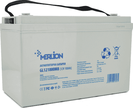 SKU: GL121000M8 Акумуляторна батарея Merlion GL121000M8 12V 100Ah - Image 1