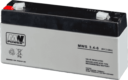 SKU: MWS 3,4-6 Акумулятор AGM MWS 3,4Ah 6V 5 років служби - Image 1