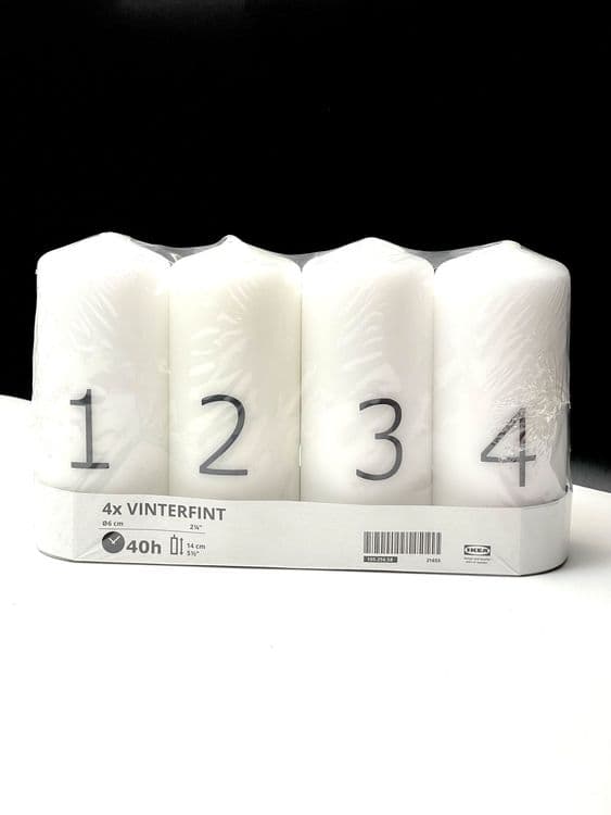 SKU: 10525658 VINTERFINT, 105.256.58 Блочна свічка без запаху, біла, 40 годин - Image 1