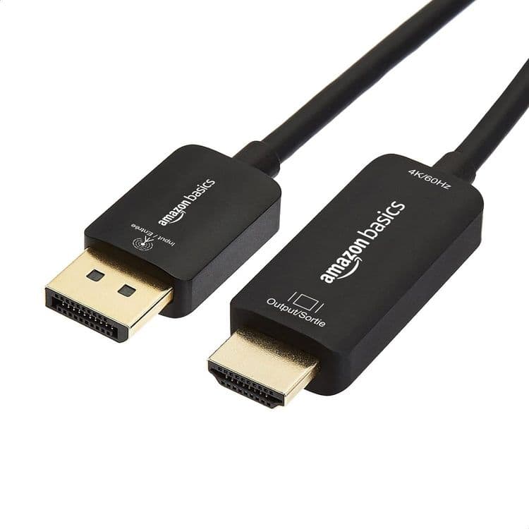 SKU: LPNIC085084677 Кабель мультимедійний DisplayPort to HDMI 1,8 м Amazon Чорний (OpenBox) - Image 1