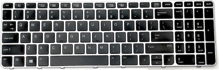 SKU: NKL014 Клавіатура для ноутбука HP EliteBook 850 G3, 850 G4, 755 G3, ZBOOK 15U G4, G3 Grey/Black - Image 1