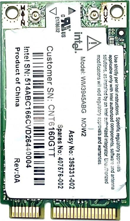 SKU: ZWIFI012 Wi-Fi модуль Intel WM3945ABG (D23031-005, 407576-002) - Image 1