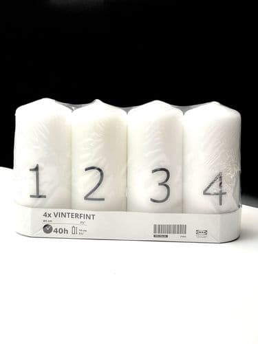 SKU: 10525658 VINTERFINT, 105.256.58 Блочна свічка без запаху, біла, 40 годин - Image 1