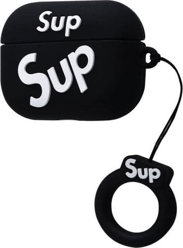 SKU: AKS028 Чохол Silicone Case Supreme для Apple AirPods 1/2 Black (SP-BL) - Image 1