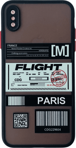 SKU: AKS137 Протиударний чохол Matte Skin Ticket series для iPhone XS Max Black (Paris) - Image 1