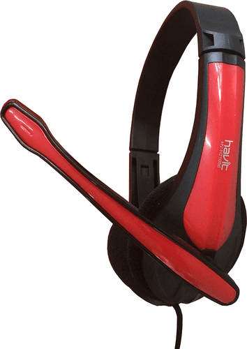 SKU: AKS255 Навушники дротові Havit 3.5 мм (mini-Jack) Black/Red (HV-H2105d) - Image 1