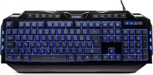 SKU: KL002 Клавіатура дротова Crown CMK-5020 USB Black (ENG / RU) - Image 1