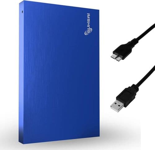 SKU: LPNHK183799005 Портативний зовнішній жорсткий диск SUHSAI на 500 ГБ сумісний з ігровим ПК, Mac, ноутбуком, Xbox, Xbox One, PS4 (синій) - Image 1
