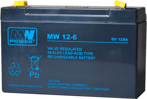 SKU: MW 12-6L Акумулятор AGM MW 12Ah 6V 6-9 років служби T2 - Image 1