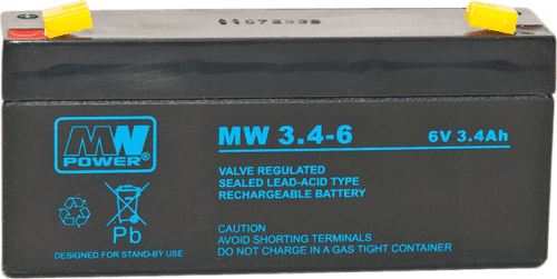 SKU: MW 3,4-6 Акумулятор AGM MW 3,4Ah 6V 6-9 років служби - Image 1