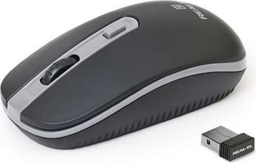 SKU: RM303WI Миша бездротова Real-EL RM303 Wireless 2.4GHz Black/Grey - Image 1