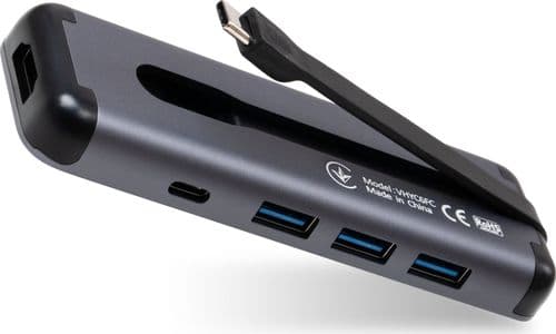 SKU: VHYC6FC Концентратор Vinga USB-C 3.1 to HDMI+3xUSB3.0+PD100W+USB-C (VHYC6FC) - Image 1